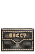 Gucci Guccy Logo Moon & Stars Envelope Clutch - Black