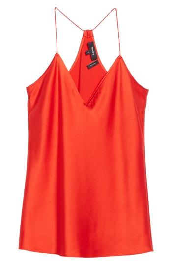 Women's Theory Vintage Draped Back Slip Camisole Top - Red