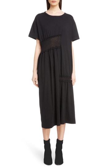 Women's Y's By Yohji Yamamoto Gathered T-shirt Dress - Black