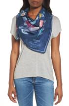 Women's Nordstrom Print Square Silk Scarf, Size - Blue