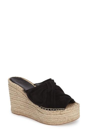 Women's Marc Fisher Ltd Aida Bow Espadrille Wedge M - Black