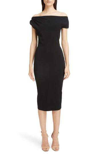Women's Victoria Beckham Matte Jersey Off The Shoulder Dress Us / 6 Uk - Black