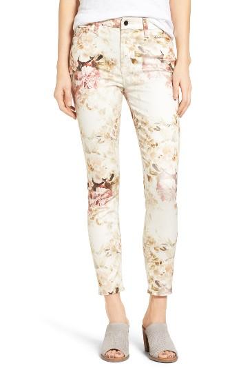 Women's Jen7 Floral Print Stretch Ankle Skinny Jeans