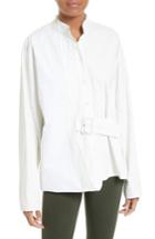 Women's Joseph Jason Belt Detail Band Collar Blouse