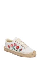 Women's Soludos Floral Embroidered Espadrille Sneaker .5 M - White