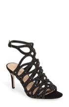 Women's Imagine By Vince Camuto Plash Glitter Cage Sandal .5 M - Black