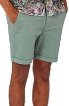 Men's Topman Stretch Skinny Fit Chino Shorts - Green