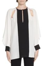 Women's Dvf Aime Cutout Silk Blouse - Ivory