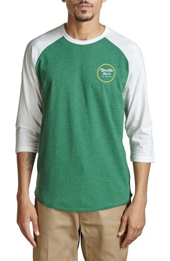 Men's Brixton Wheeler Graphic Baseball T-shirt, Size - Green