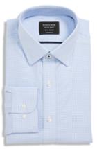 Men's Nordstrom Men's Shop Tech-smart Traditional Fit Stretch Check Dress Shirt .5 - 32/33 - Blue