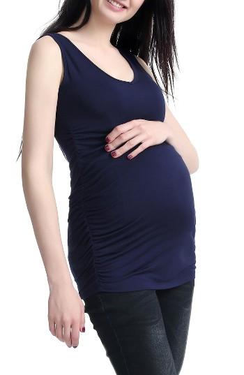 Women's Kimi & Kai Sophia Lace Back Maternity Tank - Blue