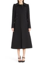 Women's Dolce & Gabbana Wool Double Crepe Long Coat Us / 42 It - Black