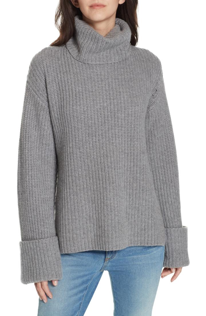Women's Equipment Uma Wool & Cashmere Turtleneck Pullover - Grey
