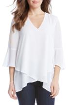 Women's Karen Kane Bell Sleeve Wrap Front Top - White