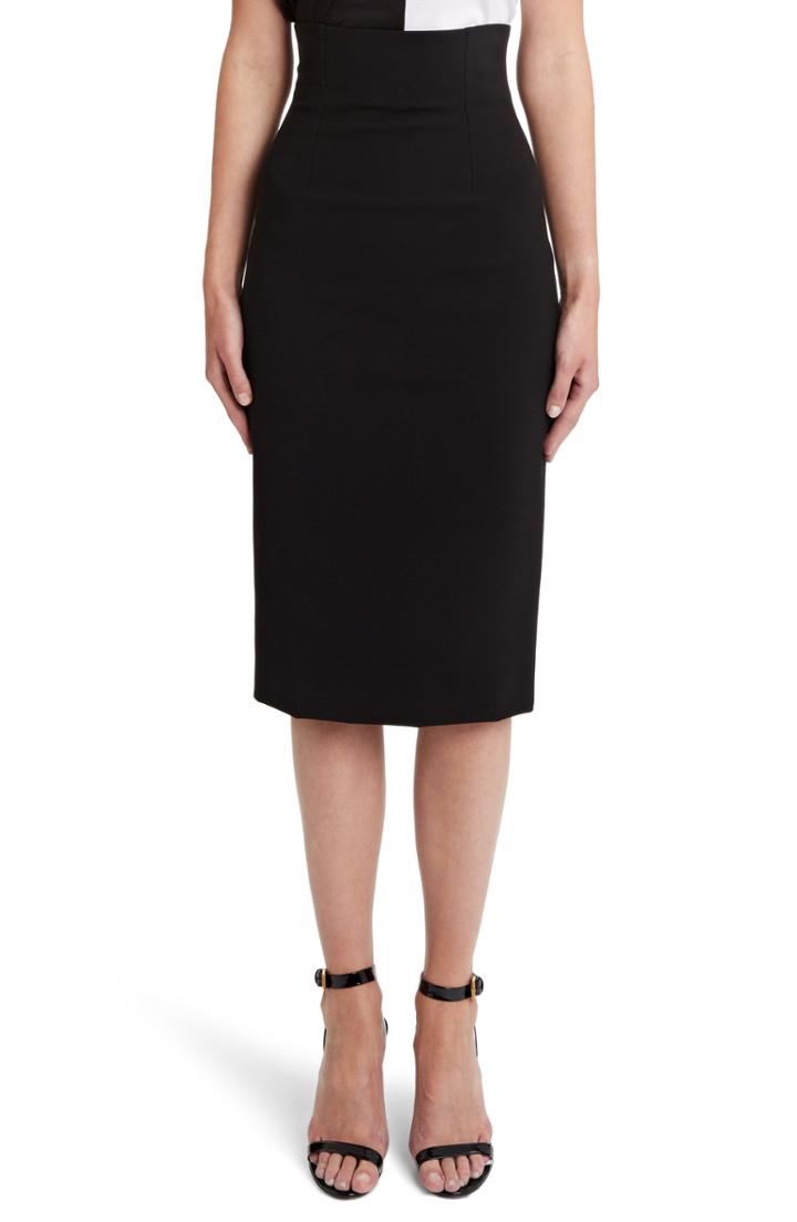 Women's Versace First Line Pencil Skirt Us / 40 It - Black