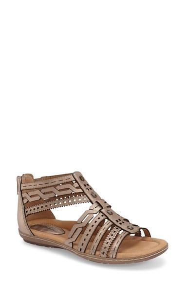 Women's Earth 'bay' Leather Sandal .5 M - Beige