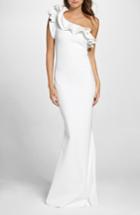 Women's Chiara Boni La Petite Robe Elisir Ruffle One-shoulder Gown - White