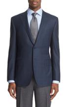 Men's Canali Classic Fit Plaid Wool Sport Coat L Eu - Blue