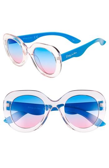 Women's Circus By Sam Edelman 45mm Round Sunglasses - Clear/ Blue
