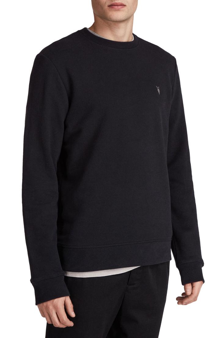Men's Allsaints Raven Slim Fit Crewneck Sweatshirt - Black