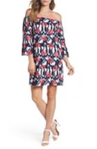 Women's Trina Trina Turk Kenwood Off The Shoulder Shift Dress - Blue