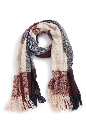 Women's Bp. Boucle Plaid Oblong Scarf