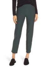 Petite Women's Eileen Fisher Stretch Crepe Slim Ankle Pants P - Blue