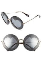 Women's Miu Miu 62mm Layered Heart Round Sunglasses - Grey Mirror