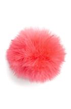 Cara Feather Pompom Ponytail Holder, Size - Pink