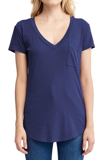 Women's Lamade V-neck Pocket Tee - Blue