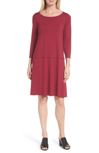 Women's Eileen Fisher Drop-waist Jersey Dress - Red