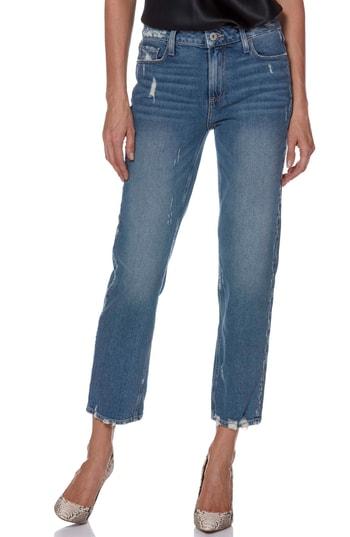 Women's Paige Noella High Waist Ankle Straight Leg Jeans - Blue