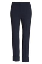 Women's Emporio Armani Stretch Wool Crepe Cuffed Pants Us / 38 It - Blue