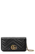 Women's Gucci Marmont 2.0 Leather Shoulder Bag - Black