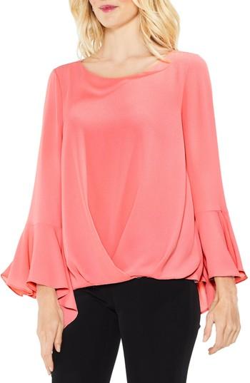 Women's Vince Camuto Bell Cuff Foldover Blouse, Size - Orange