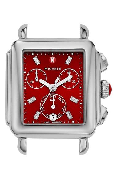 Women's Michele 'deco' Diamond Dial Watch Case, 33mm