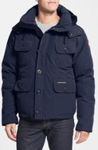 Men's Canada Goose 'selkirk' Slim Fit Water Resistant Down Parka With Detachable Hood - Blue