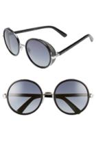 Women's Jimmy Choo Andiens 54mm Round Sunglasses - Palladium/ Black