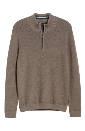 Men's Ted Baker London Lohas Slim Fit Funnel Neck Sweater (m) - Brown
