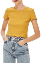 Women's Topshop Crop Rib Knit Tee Us (fits Like 0) - Yellow