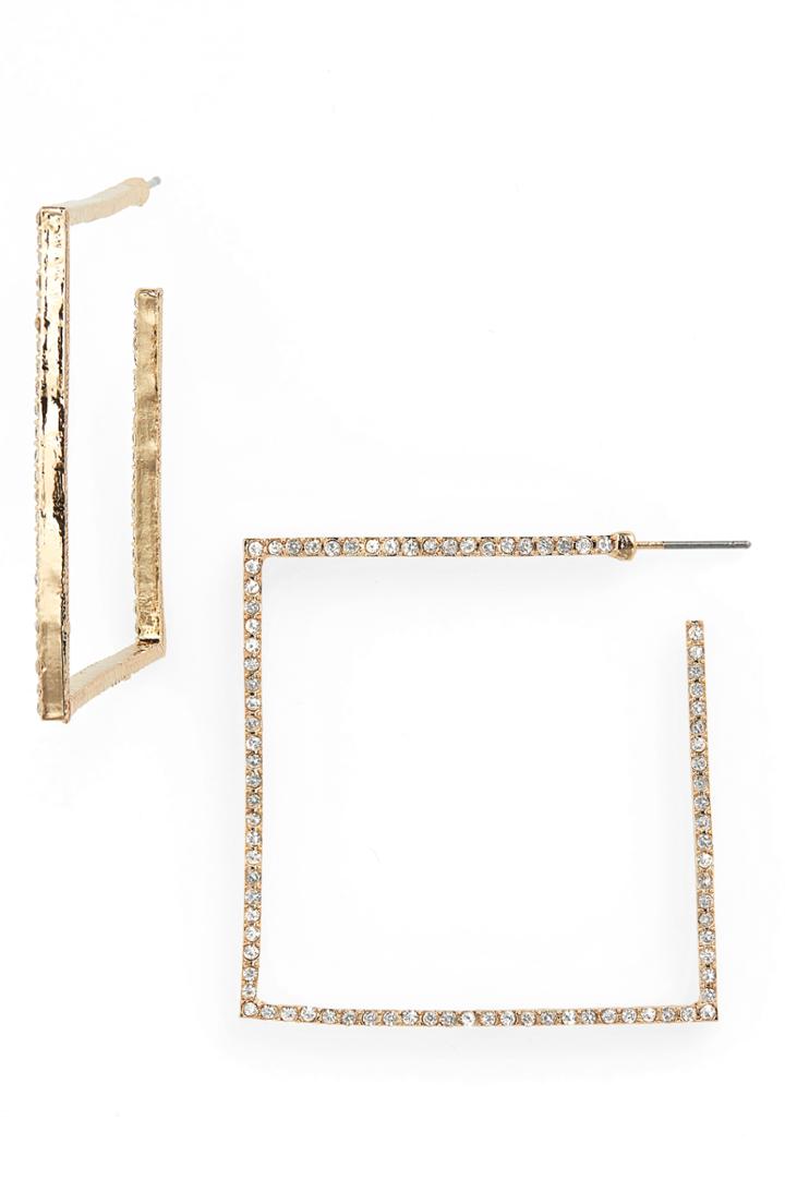 Women's Leith Square Crystal Hoop Earrings