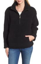 Women's Marc New York Teddy Faux Shearling Quarter Zip Jacket - Black