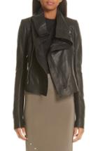 Women's Rick Owens Classic Leather Biker Jacket Us / 48 It - Black