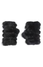 Women's Jocelyn Genuine Rabbit Fur Fingerless Knit Mittens
