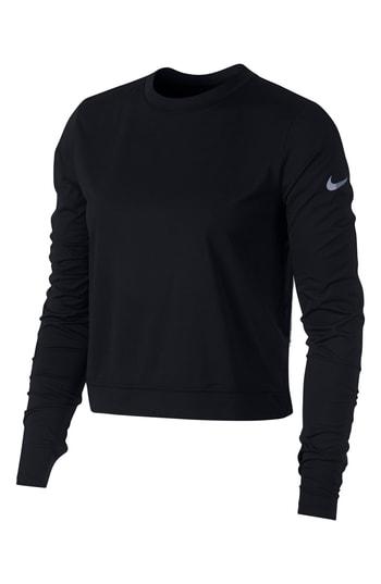 Women's Nike Miler Long Sleeve Running Top - Black