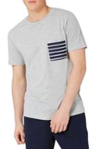 Men's Topman Stripe Pocket T-shirt - Grey
