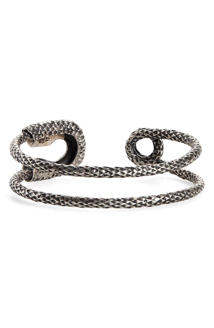 Men's Eleventy Textured Paper Clip Cuff Bracelet