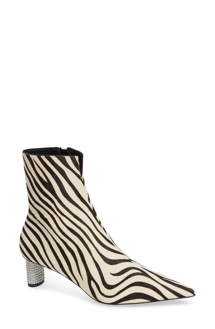 Women's Topshop Crystal Heel Ankle Bootie .5us / 36eu M - White
