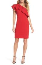 Women's Vince Camuto One-shoulder Ruffle Dress - Red