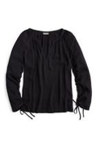 Women's J.crew Point Sur Drapey V-neck Top - Black